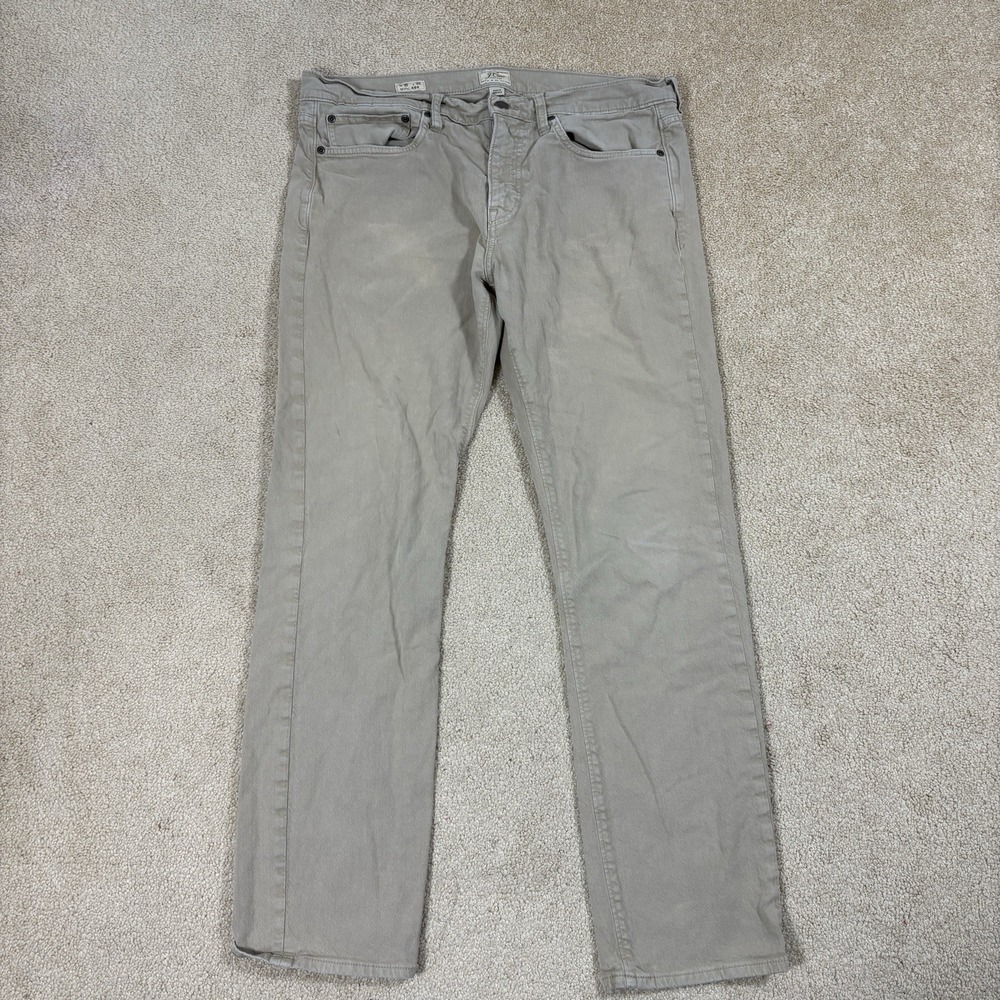 J. CREW Men's Tan 484 Slim Fit Garment Dyed Five Pocket Pant Size 35x32 READ